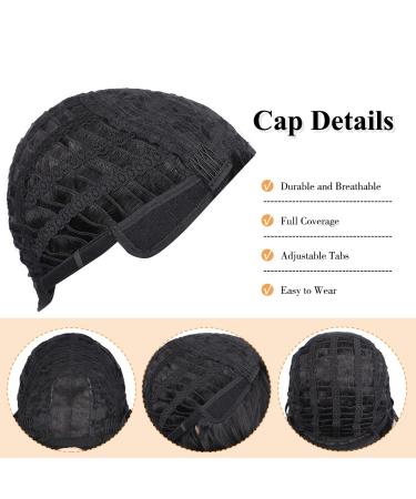 Fancy Short Wavy Bob Synthetic Wig - Natural Looking Shoulder Length Black Curly Wave Bob for Women - Perfect for Daily & Party Use - 12 Natural Black - Buy Online on GoSupps.com