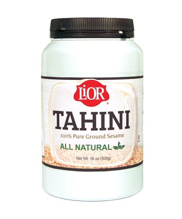 LiOR Tahini, All Natural 100% Pure Ground Sesame, 16-Ounce Jars (pack of 12) 1 Pound (Pack of 12)