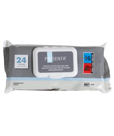 Presenta towels 24 st - care and cleaning of the skin around the stoma - replaces water and soap - for adults and children - stoma -friendly ingredients - quick application ideal for on the go