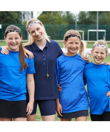 4-Piece Non-slip Soccer Headband Set for Girls - Adjustable Football Hairband in White & Black - Buy Online on GoSupps.com