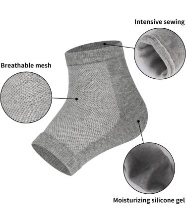Vaincre Cracked Heel Repair Socks - 4 Pairs for Dry Cracked Feet - Gel Treatment - Spa Moisture - Overnight Heel Care (Regular, Multi-color) - Buy Online on GoSupps.com