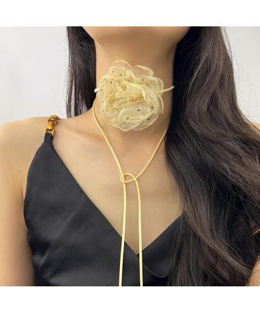 Southjieling 3D Rose Necklace - Versatile Collarbone Chain & Fashionable Black Flower Accessory - Buy Online on GoSupps.com