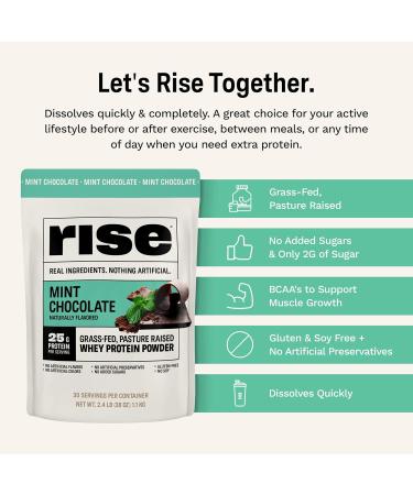 Buy Rise Whey Protein Powder - Mint Chocolate | 25g Protein Sugar-Free Gluten-Free No Artificial Flavors - 2.4 lbs International Shipping Available - Buy Online on GoSupps.com