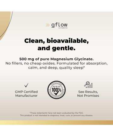 Gflow Vitamins Magnesium Glycinate Supplement for Calm and Sleep | Supplement in Capsules Made in The USA - Buy Online on GoSupps.com
