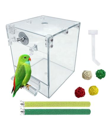 Tfwadmx Bird Bath for Cage Parrot Bath Box Parakeet Hanging Shower No-Leakage Budgie Bathtub Tube Canary Birdbath for Small Pet Birds, Lovebirds, Conure, Cockatoos