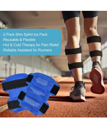 Lakuras 2 Pack Gel Ice Packs for Shin Splints Pain Relief - Reusable Hot and Cold Compress for Yoga, Hiking, Running, Walking - Buy Online on GoSupps.com