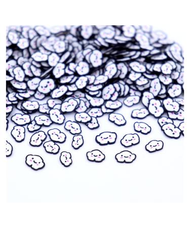 RT 10g/Pack Cloud Slices Slime Supplies Toy Polymer Clay Fruit Slices Charms Accessories Addition for Fluffy Clear Slime Y420 (Color : 10g Black)