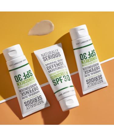Naturally Serious Mineral Sun Defense Moisturizer SPF 30 | Vegan Cruelty-Free Mineral Sunscreen for Face - Broad Spectrum Protection - Buy Online on GoSupps.com