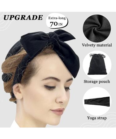 Velour Heatless Curling Rod Headband - 70 Long Overnight Hair Curler for Women and Girls - Black - Buy Online on GoSupps.com