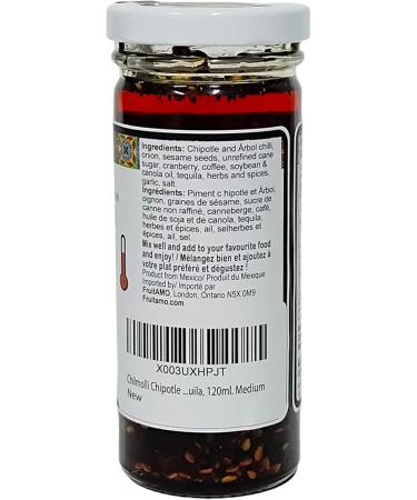 Chilmolli chipotle & arbol coffee and tequila authentic Mexican artisanal gourmet macha salsa / Salsa macha de chile chipotle y rbol cafe con tequila / Chipotle & arbol cafe avec tequila 120ml medium hot Chipotle rbol Coffee Tequila - Buy Online on GoSupps.com