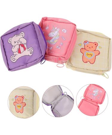 Healvian 3pcs Cute Aunt Towel Storage Bag Set | Travel Toiletry & Makeup Organizer | Period Pouch & Lipstick Carrying Bags | Large Capacity & Adorable Design - Buy Online on GoSupps.com