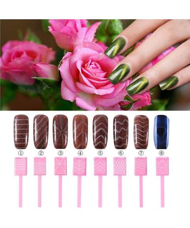8-Piece Cat Eye Gel Polish Tool Set for DIY Nail Art - Magnetic 3D Plastic Tools for Salon & Home - Buy Online on GoSupps.com