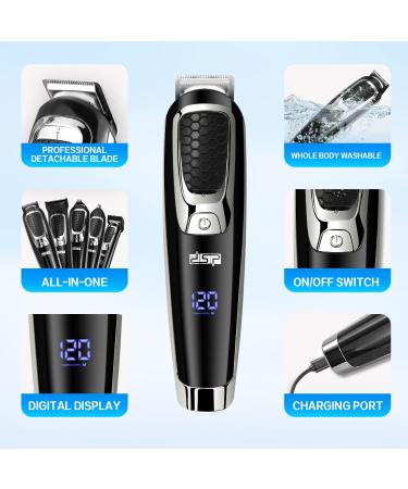 DSP Beard Grooming Kit for Men - 5 in 1 Electric Hair Clippers & Multi-Functional Waterproof Trimmer with LED Display - Cordless Facial & Nose Mustache Groomer - Buy Online on GoSupps.com