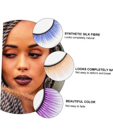 CRILSTYLEO 3 Pairs 3d False Eyelashes Party Eyelashes Fake Eyelashes Cosplay Eyelashes Women Eyelashes Performance Eyelashes Colored Eyelashes Halloween Eyelash - Buy Online on GoSupps.com