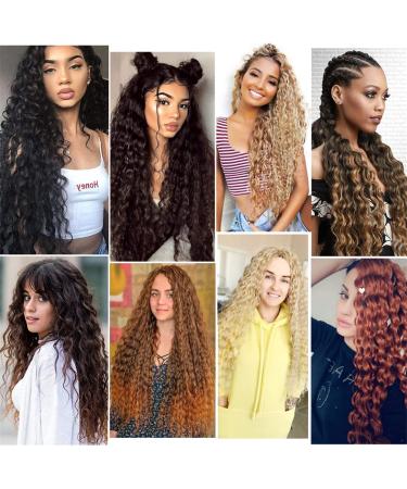 32 Inch Deep Wave Crochet Hair Extensions - Ombre Blonde Curly Braids T27-613 | 5-Pack & 3-Pack Available - International Shipping - Buy Online on GoSupps.com