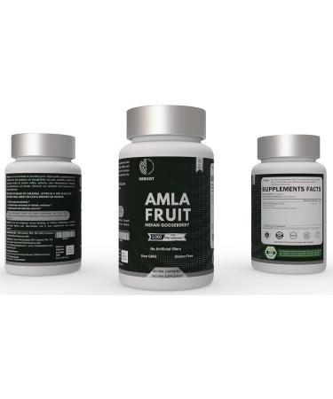 Organic Amla Capsules Natural Vitamin C Supplement for Immunity Skin and Hair Health 60 Capsules 60 Count (Pack of 1) - Buy Online on GoSupps.com