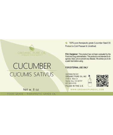 OPO Cucumber Seed Oil - 8 oz | 100% Pure & Unrefined | Cold Pressed & Non-GMO | Vegan Carrier Oil for Skin, Hair, Nails & Body | Hydrating & Nourishing Formula - Buy Online on GoSupps.com