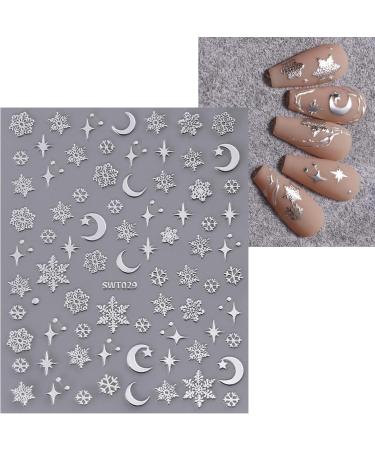 JMEOWIO 12 Sheets Moon Star Sun Nail Art Stickers Decals Self-Adhesive Snowflake Colorful Nail Supplies Nail Art Design Decoration Accessories - Buy Online on GoSupps.com