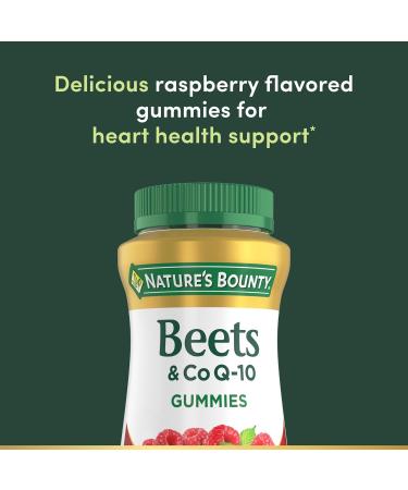 Nature s Bounty Beets & Co Q-10 Gummies for Heart Health Coenzyme Q10 Beet Root Extract Supports Healthy Circulation and Heart Function Cellular Energy Production Raspberry Flavor 60 Gummies 60 Count (Pack of 1) - Buy Online on GoSupps.com