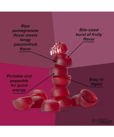 Honey Stinger Organic Pomegranate Passionfruit Energy Chew | Gluten Free & Caffeine Free | For Exercise  Running and Performance | Sports Nutrition for Home & Gym  Pre and Mid Workout | 12 Pack Pomegranate Passionfruit 1 - Buy Online on GoSupps.com