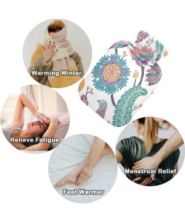 NAANLE Ethno Paisley Bird Transparent Hot Water Bottle - 1L Heating & Cooling Solution for Back Pain Relief Hand & Foot Warmer Neck Warmth Therapy - Buy Online on GoSupps.com