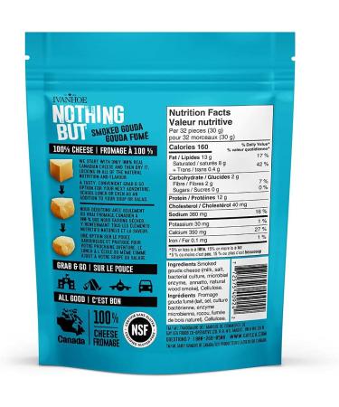 Ivanhoe Nothing But Cheese 100% Canadian Puffed High Protein Cheese Snacks Smoked Gouda 60g - Buy Online on GoSupps.com