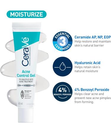CeraVe 4% Benzoyl Peroxide Cleanser & Glycolic Acid Gel BUNDLE Acne Foaming Cleanser & Acne Control Gel Formulated with Salicylic Acid & Ceramides Suitable for Acne-Prone Skin Fragrance-Free - Buy Online on GoSupps.com
