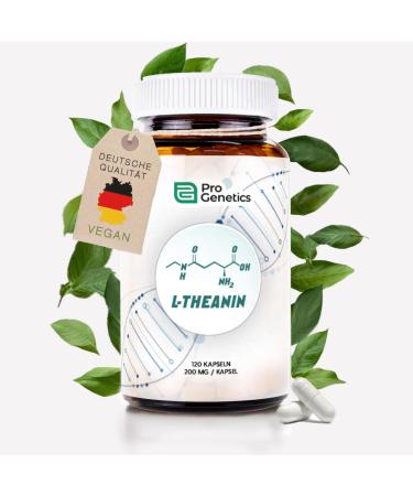 Pro Genetics High-dose L-Theanine capsules: 200 mg / 120 capsules | maximum purity | concentration-relaxation-sleep | bottled and laboratory analysed in Germany | Amino acids