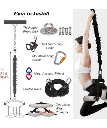 Stretch Rope Suspension Bungee Fitness Set with Thickened Belt Aerial Yoga Stretch Rope Sturdy & Anti Breaking Bungee Resistant Band for Home/Gym/Dance Studios(X-Large) - Buy Online on GoSupps.com