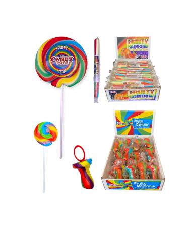 Rainbow Rock Gift Pack 20 X Rock Sticks 4 X Rock Dummies 4 X Rock Wheel Lollies 2 X Large Wheel Lollies Handmade Traditional Rainbow Classic Sweets Retro Seaside Gift Wholesale Confectionery