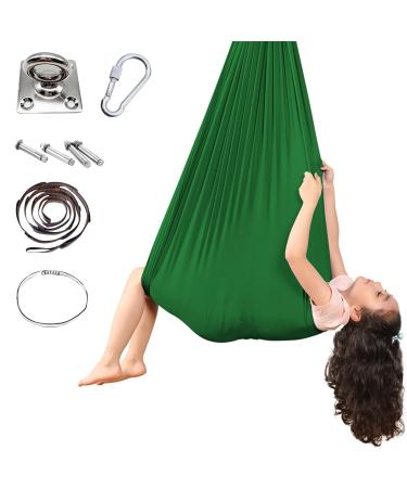 Sensory full -body socks yoga towel for hanging sensory vertical cloth sensory full body socks for autism Stretchy Sensory Body Sox for stress reduction with accessories green