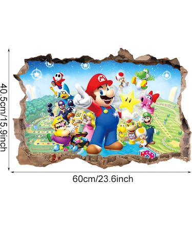3D Mario Cartoon Wallpaper Wall Decal for Kids Bedroom - Nursery Wall Decoration Sticker - Buy Online on GoSupps.com