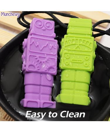 Munchewy Robot Sensory Caucettes - BPA-Free Chewable Jewelry for Autism ADHD & SPD | Chewing Sticks for Kids - Green Purple Orange (3 Pack) - Buy Online on GoSupps.com