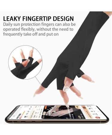 BDSHUNBF 3 Pairs Anti UV Gloves Professional Protection Fingerless Gloves for Manicures Moisturizing Gloves Nail Art Skin Care UV Shield Gloves for Home Outdoor - Buy Online on GoSupps.com