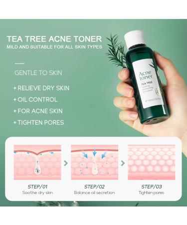 Acne Skincare Set Gifts for Teen Girls | Tea Tree Oil Control Kit - Toner Serum Gel | Travel-Friendly Facial Care - Buy Online on GoSupps.com