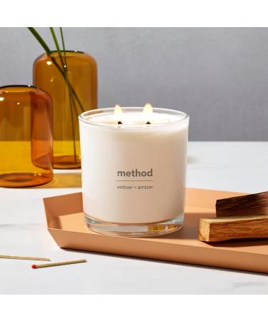 Method Premium Soy Candle - Vetiver + Amber 2 Wick Eco-Friendly Recyclable Jar 14 oz | Up to 50 Hours Burn Time - Shop Internationally - Buy Online on GoSupps.com