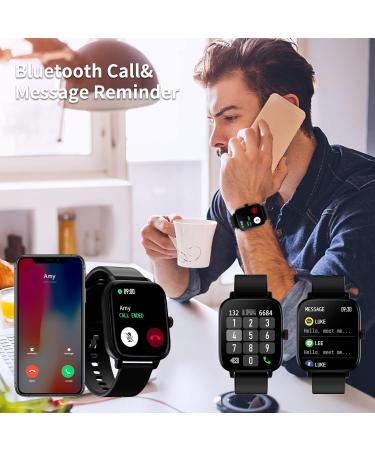 Luoba 1.69'' Full Touch Smart Watch for Women Men - Android Smartwatch with Call Answering, Sleep Monitor, Fitness Tracker - Compatible with Android iOS - Black - Buy Online on GoSupps.com