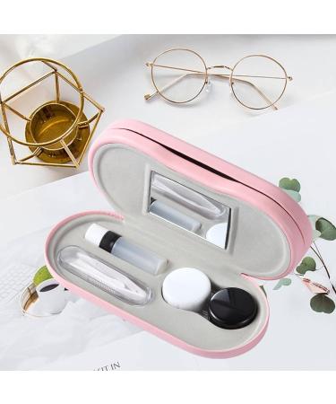 Mudor 2-in-1 Contact Lens Container & Travel Set - Double-Sided Design with Tweezers | Perfect for Contacts & Glasses | Pink - Buy Online on GoSupps.com