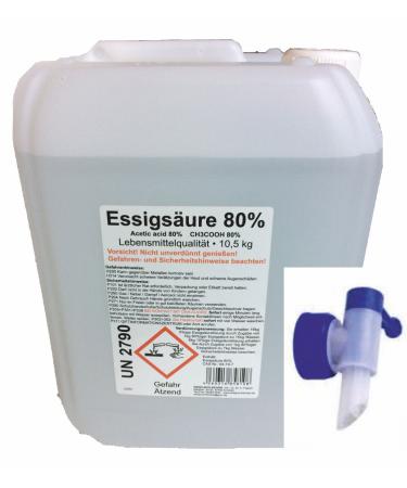 Schleicher's 10 kg acetic acid 80% FOOD GRADE E 2 60 with OUTLET TAP
