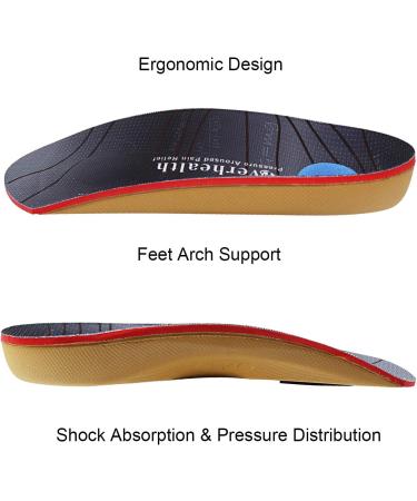 3/4 Length Arch Support Insoles for Plantar Fasciitis & Flat Feet - Men Women Orthotic Inserts for Pain Relief, Size M - Buy Online on GoSupps.com