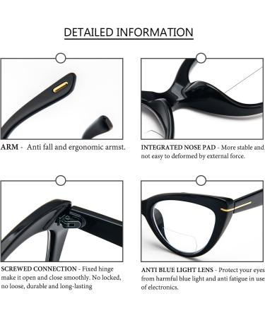 3 Pack Bifocal Cat Eye Reading Glasses for Women | Oversized Blue Light Blocking | Black Tea Tortoiseshell & Grey Tea Tortoiseshell - Buy Online on GoSupps.com