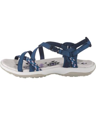 Skechers Women's Reggae Slim-Vacay Slingback Sandals | 39 EU Navy Duraleather Webbing - International Shipping Available - Buy Online on GoSupps.com