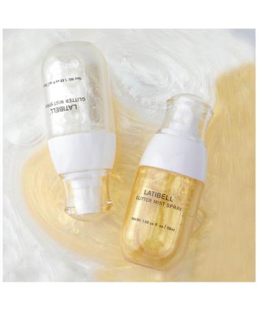 LATIBELL Body Glitter Spray  Gold & Silver Hair Shimmer Spray  Long-lasting Glitter Spray for Hair and Body  Instant Use  Fresh Scent  Glitter Mist for Hair Limb Body Fabric  1.69 fl oz of Each Bottle