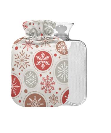 Snowflake Hot Water Bottle with Cover 2L Large for Pain Relief Cramps