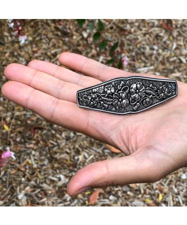 Hand Crafted Flowers Hair Clip with Large Metal Barrette- Made in the USA by Oberon Design - Buy Online on GoSupps.com