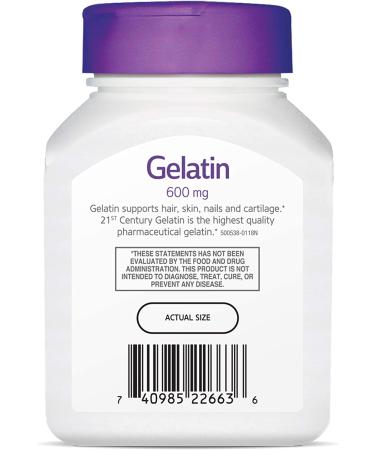 21st Century Gelatin 600 mg - 100 Capsules for Joint & Muscle Support - Buy Online on GoSupps.com