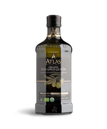 Atlas 500 mL Organic Cold Pressed Moroccan Extra Virgin Olive Oil, Polyphenol Rich | EVOO From Morocco, Newly Harvested Unprocessed from One Single Family Farm | Trusted by Michelin Star Chefs 17 Fl Oz (Pack of 1) Cold Pre…