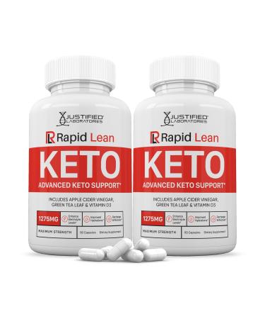 (2 Pack) Rapid Lean Keto ACV Pills 1275MG Keto Support Blend Capsule Alternative to Keto ACV Gummies Formulated with Apple Cider Vinegar Extra Virgin Olive Oil Powder Green Tea Leaf 120 Capsules