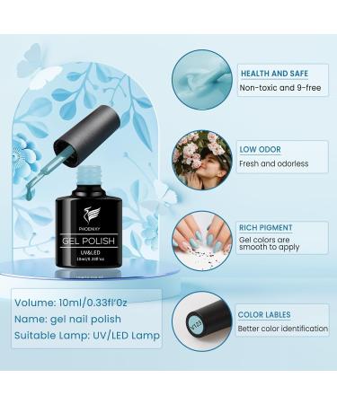 Gel Nail Polish Set with 36W UV/LED Lamp - 17pcs Azure Fantasy Starter Kit for Women | Blue Pink Soak Off Gel Polish Glossy Matte Finish Manicure Tools - Buy Online on GoSupps.com