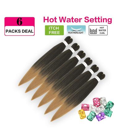 Xusuperb Lang Pre Stretched Braiding Hair Ombre Honeyblond 30 Inch - Easy Kanecalon Extensions (6 Packs) | Lichelhair Yaki Lichen Hair (T1B/27# 76 cm) - Buy Online on GoSupps.com
